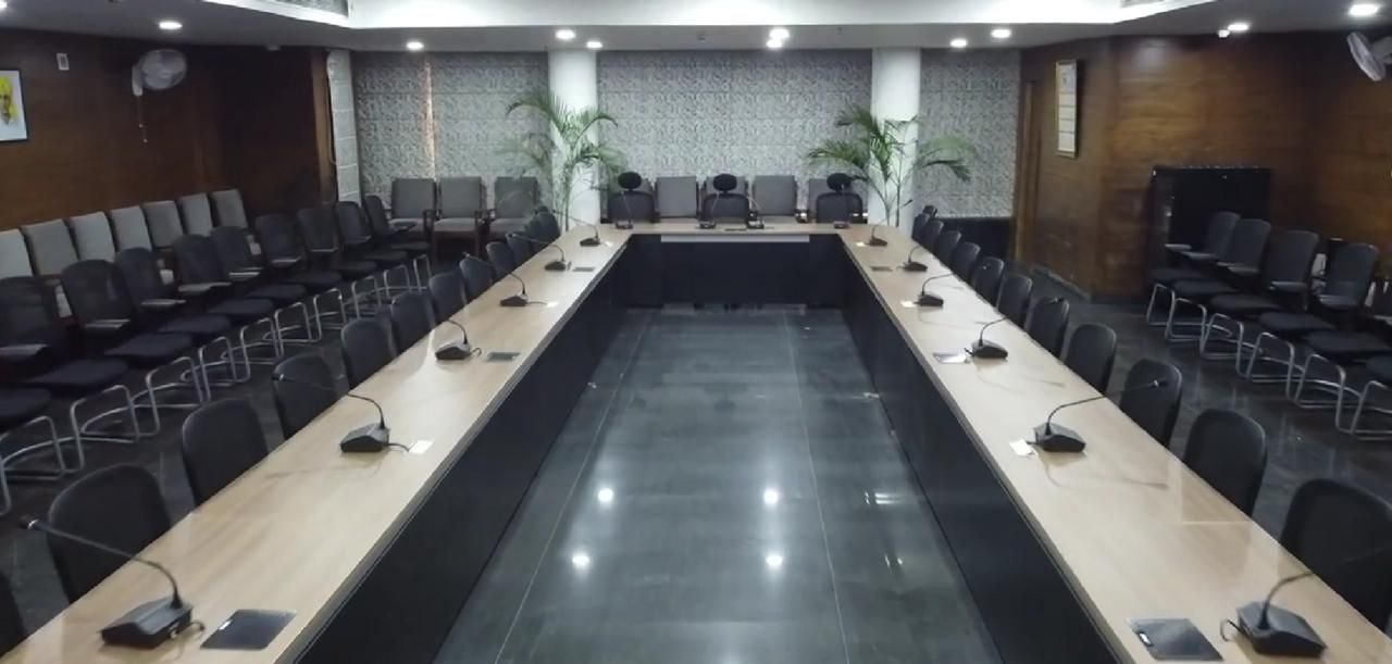 Modern conference hall with executive seating